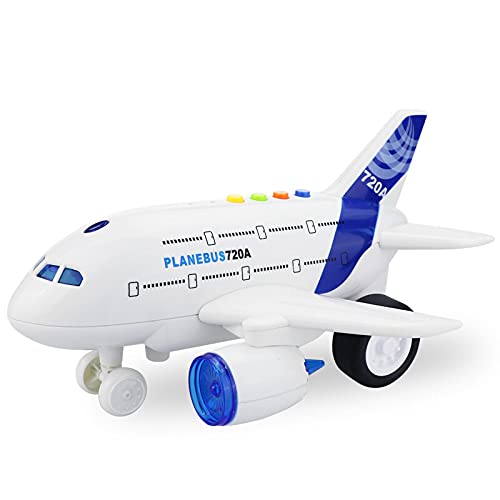 WEICHENG Niños juguete avión gran inercia simulación a380 pasajeros avión niño bebé sonido y luz historia de música juguete coche modelo 720A avión (1:160) Cover