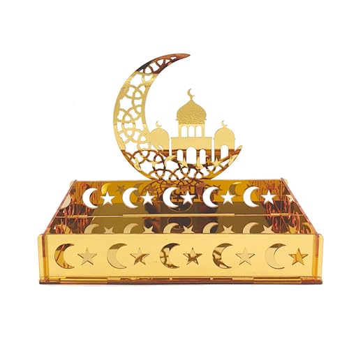 Eid Tray Table Centerpieces Plate Acrylic Ramadans Home Decorations Eid Muslims Festive Gift Moon Decor Exquisite Craftsmanship