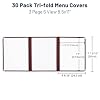 WeChef 30 Pack Restaurant Menu Covers 8.5 x 11 Triple Fold 3 Pages 6 Views PVC Transparent Menu Holders for Restaurant Bar Hotel Cafe Burgundy