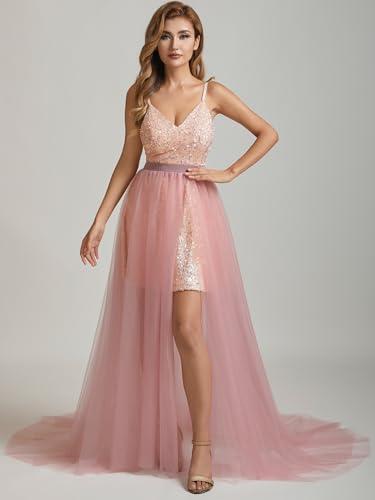 High Split Tulle Skirt Overskirt for Prom Wedding Party with Train3