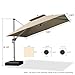PURPLE LEAF 10ft Patio Umbrella Outdoor Square Large Cantilever Windproof Offset and Heavy Duty Sun Umbrella for Garden Deck Pool, Beige