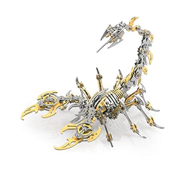 Metalkitor Scorpion - Kits de rompecabezas de metal 3D para adultos y adolescentes, 454 piezas, modelos de montaje mecánico, 4 horas para construir, ideal para regalos y decoraciones (dorado)