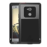 Sony Xperia XA2 Ultra Case,Mangix Water Resistant Shockproof Aluminum Metal [Outter] Super Anti Shake Silicone [Inner] Fully Body Protection with Glass Screen for Sony Xperia XA2 Ultra (Black)