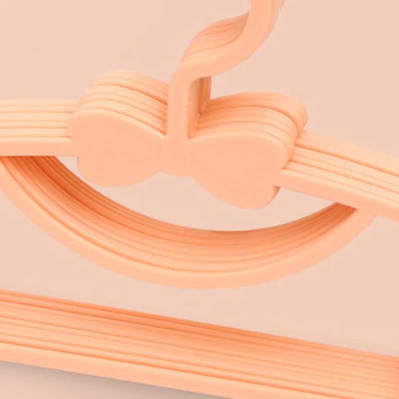 TARSHYRY 10PCS Children's Storage Hangers, Thickened Bow Knot Design, Plastic Coat and Clothes Hanger for Toddlers and Babies (Orange)