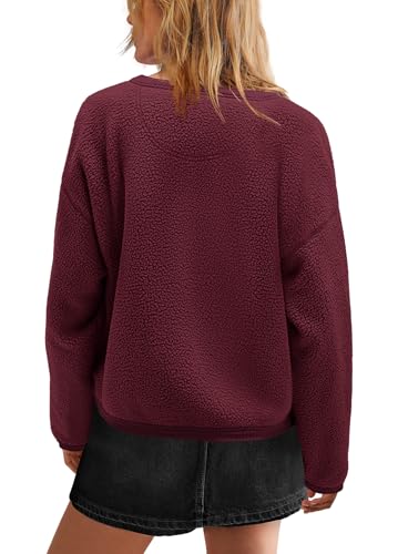 Image of Yanekop Womens Sherpa Jacket Button Down Fleece Winter Coat Fuzzy Jackets Chunky Cardigan Sweaters Open Knit Sweater