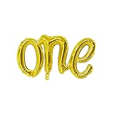 One Balloon Banner First Birthday Decorations, 40' Large Foil Letter Number One Balloon for 1st...