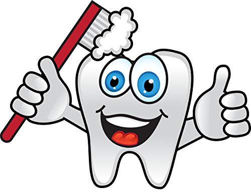 Etaia - 8 cm Höhe Premium Aufkleber - Laminiert - wasserfest - Bitte Zähne putzen Zahnbürste Zahn Decor Sticker für Kinder WC Bad Spiegel