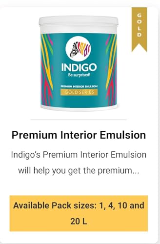 Image of Indigo Premium Interior Emulsion - White | Interior Paint | Matt finish | 1 Liter | White