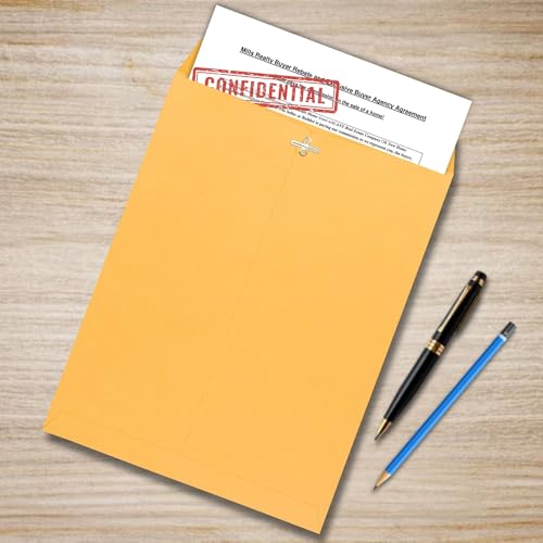 Clasp Envelopes – 10x13 Inch Brown Kraft Catalog Envelopes - 30 Pack - with Clasp Closure & Gummed Seal – 28lb Heavyweight Paper Envelopes for Home, Office, Business, Legal or School. - Thumbnail 5