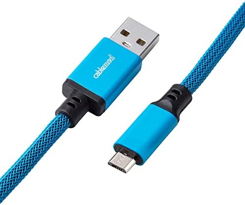 CableMod Pro Coiled Keyboard Cable (Spectrum Blue, USB A to Micro USB, 150cm) - 2