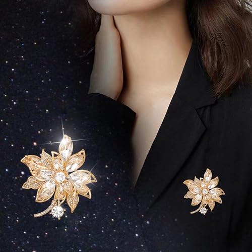 Image of Flower-shaped Elegant Brooch Pins for Women Wedding Broach