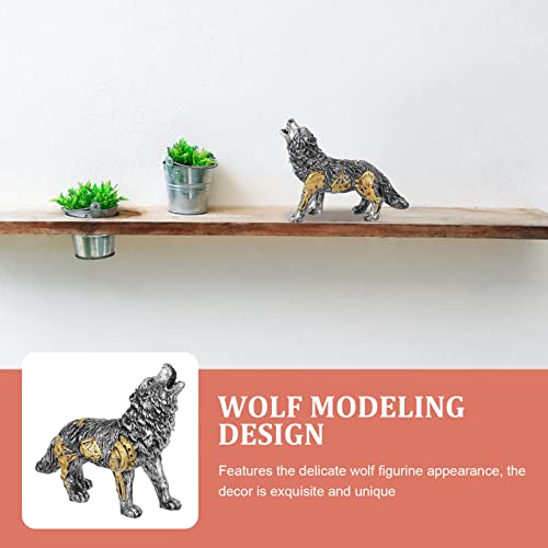 VOSAREA Ornamentos Steampunk Estatueta Steampunk Estatuetas Mecânicas De Lobo Decora??o De Desktop E