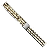 Dcasmo group Cinturino per Orologio Beads of Rice da Uomo in Acciaio Inox Bicolore 18 mm Compatibile con Heuer Omega New Old Stock 1960 1970 - Bracciale Originale Vintage - Strap Bracelet Retro