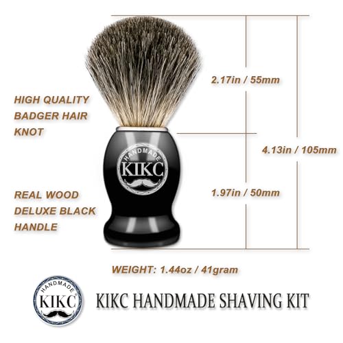 Hand Crafted Pure Badger Shaving Brush for Wet Shave, Soft Bristle, Wood Handle Black Color, Best Gift for Bearded Man - Image 5