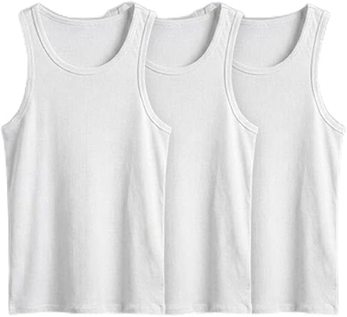 Erkek%100 Pamuklu Basic Fitilli Sporcu Atlet 3'lu Set Beyaz