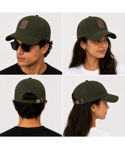Image of Cap for Men Women Topi Unisex Head Branded Boy's Girl's Caps Adjustable Strap Summer Sports Cricket Gym Dance Cotton Free Size