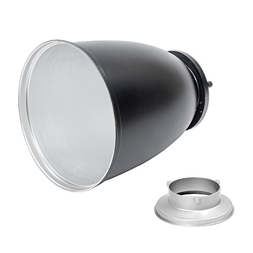 Pixapro 45° Long Focus Tele-Zoom Reflector with Grid 45 Degree Studio Photo Reflector Lighting Spillkill Light Control Modifier Deep Focus Metal Dish Portrait Fashion Photography (Bowens S-Type)