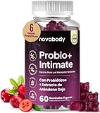 Probióticos Mujer Flora Íntima Gominolas, Sin Azúcar 100% Natural, 6 Cepas con Arándano Rojo, Equilibrio Íntimo y Vaginal, Control de Olores, Confort Digestivo y Defensas, Veganas y Sin Gluten, 60 uds