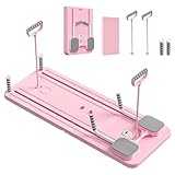 Vtizikl Foldable Pilates Reformer Machine , 5-in-1 Ab Roller Board with LED Counter , Multifunctional Abdominal Workout ,Core Workout Equipment ,Compact UK Home Gym Fitness (Women & Men)​(Pink)
