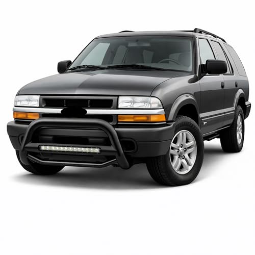 Image of Black Horse MAX Beacon Bull Bar No Skid Plate Black Compatible with 98-04 Blazer|98-04 Chevrolet S10|98-02 GMC S15 Jimmy|98-04 Sonoma|1998-2000 Isuzu Hombre|98-01 Bravada-MAB-GMB1701B