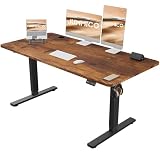 JUMMICO Höhenverstellbarer Schreibtisch 120x60 cm, Schreibtisch Höhenverstellbar Elektrisch Ergonomischer Steh-Sitz Tisch Computertisch Höhenverstellbar Stehschreibtisch Adjustable Desk (Vintagebraun)