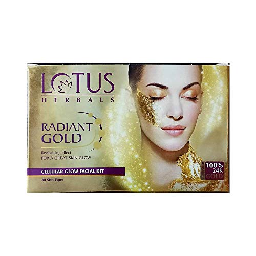 Lotus Herbals Radiant Gold Cellular Glow Facial Kit, 37g x 4=148g Lotus Herbals Radiant Gold Cellular Glow Facial Kit, 37g x 4=148g