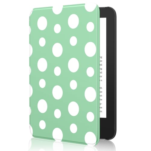 Image of MoKo Case for 6 inch Amazon Kindle Basic 11th Gen 2024 /2022, Green with Dots