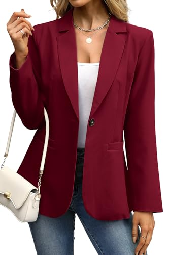 ELLEVEN Blazers for Women Business Casual Work Office Long Sleeve Lightweight Button Pockets Notched...