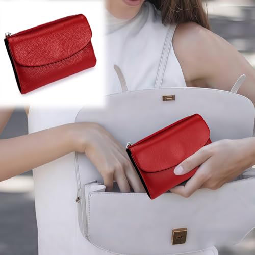 Unisex Pebble Leather Wallet,5.3In Short Genuine Leather Coin Card Holder,Soft Leathers Wallets,Multicolor Bifold Clutch For Men Women Everyday Use(Beige)3