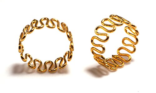 Metal Alloy Toe Ring Expandable Wavy Pattern