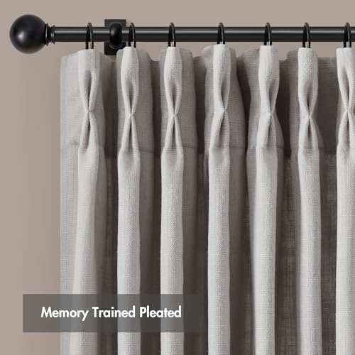 Madison Park Pinch Pleated Window Curtains, Soft Light Filtering Window Panel for Living Room Bedroom, Poly-Linen Blend Pinch Pleat Drapes with Hooks, 2 Pieces– 40”W x 84”L Emery Grey by Madison Park - Image 5