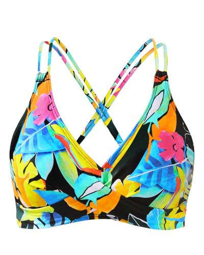 Image of Holipick Twist Front Bikini Tops for Women - Push Up Bathing Suit Top Padded Swimsuit Top