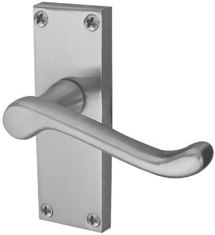 5 x Sets Victorian Scroll Lever Latch Door Handles Satin Chrome 113 x 40mm