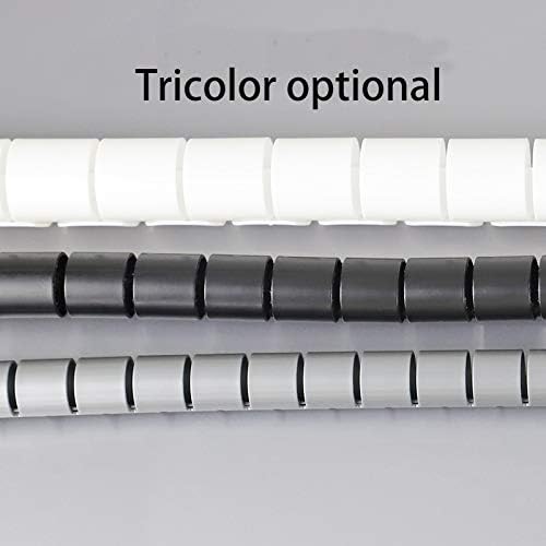 5M Wire Storage Tube Clips Cable Sleeve Organizer Pipe Wrap Cord Protector Flexible Spiral Management Device - (Color: White, Inside Diameter: 40MMX5M)