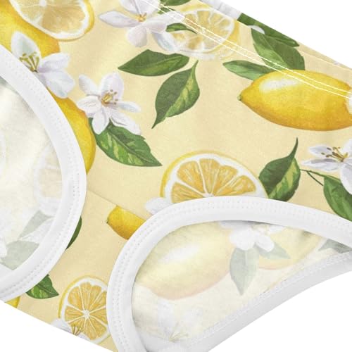 ZZKKO Lemon Flower Leaves Girls Underwear Toddler Panties for Girls Comfort Brief Size 2-8T3