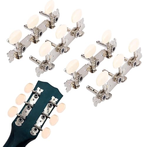 ZHYUAN 4 Pièces 2L+2R,Mécaniques mécaniques pour guitare,Boutons des mécaniques de guitare,Mécaniques pour cordes de guitare,Touches d'accordage de...