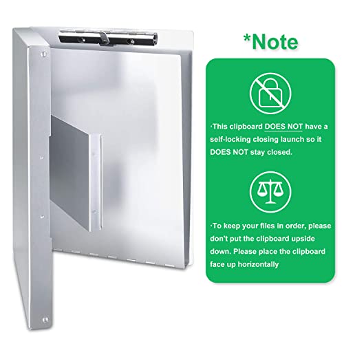 Sunnyclip Aluminum Clipboard With Storage (Legal Size) Form Holder Portfolio Aluminum Metal Binder Heavy Duty With Clip Inside Posse Box, For Office Business Medical Professionals Stationer #TOP3