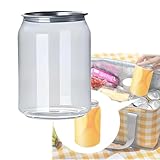 IYUESQ Paquete de 200 Vasos Desechables de plástico Pet con Tapa de Aluminio para sellar latas. Botellas de Jugo a Prueba de Fugas con Tapa. Vasos sellables para Batidos, Boba y café hela