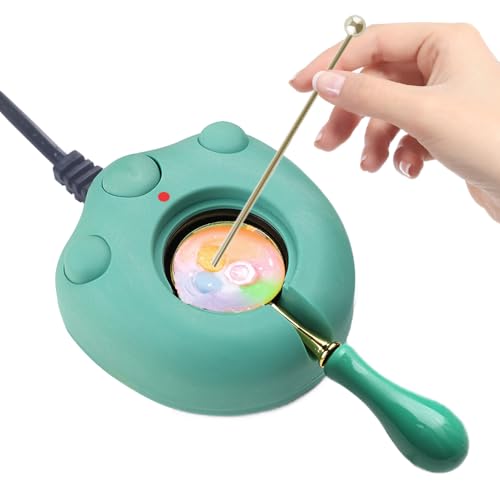 Chauffe-cire électrique vert pour perles et bâtons avec cuillère