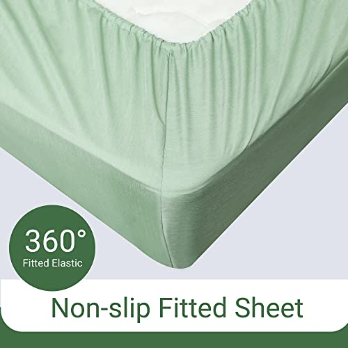 Mooreeke Bamboo_ Sheets King Size, Sage Green Cooling Sheets, Fitted Sheets With Deep Pocket, 4 Pieces King Sheet And Pillowcase Set #TOP4