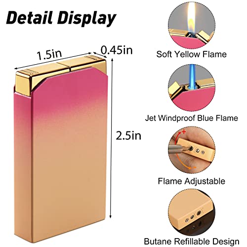 Encendedor Dual Flame Recargable Butano Rosa miniatura 2