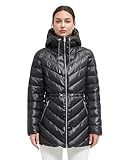 BINACL Women's Plus Size Winter Thicken Quilted Shiny Puffer Warm Long Coat with Big Hood Oversized Warm Mountain Thermal Casual Outwear Pockets Hooded Parka Jacket with Adjustable Waist(Black XL)