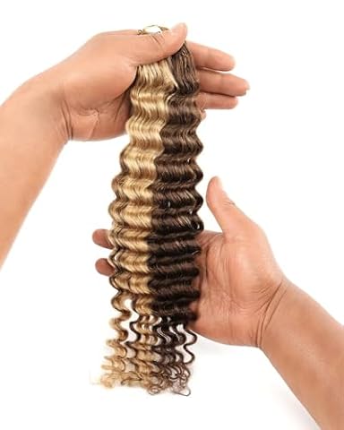 TOPUNIQUE Deep Wave Crochet Human Hair, 14 Inch, 25g, 1 Pack, P4/27 — $20.99 (25% off)