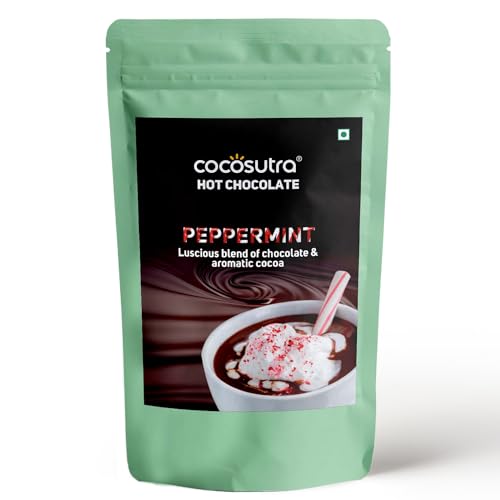 Image of Cocosutra Peppermint Drinking Chocolate Mix, 100g | Hot or Cold, Gluten Free, Serves 5 Cups