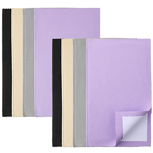 8 Pcs Jewelry Cleaning Cloth Large 11.4 X 10 Inch Silver Polishing Cloth Multi Layer Double Sided Jewelry Cleaner Cloth Tarnish Remover For Jewelry Silver Gold Platinum Ring Watch Coins Diamond #TOP5