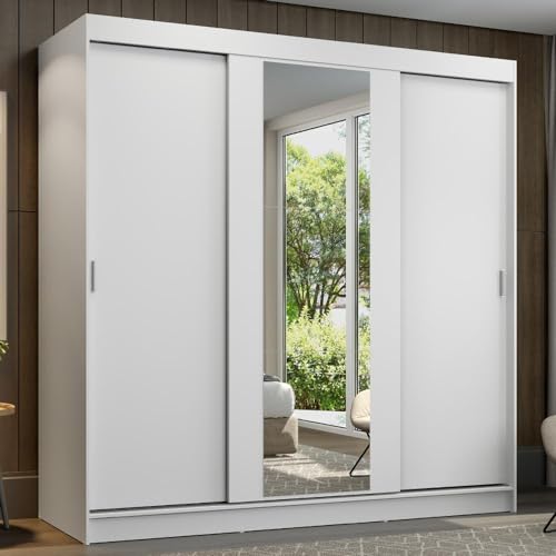 Guarda-roupa Casal Madesa Reno 3 Portas de Correr com Espelho B