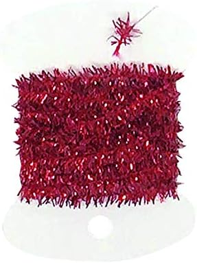 Flash and Tinsel Chenille for Fly Tying or Tying Flies. Variety of Colors to Choose from. (Red)