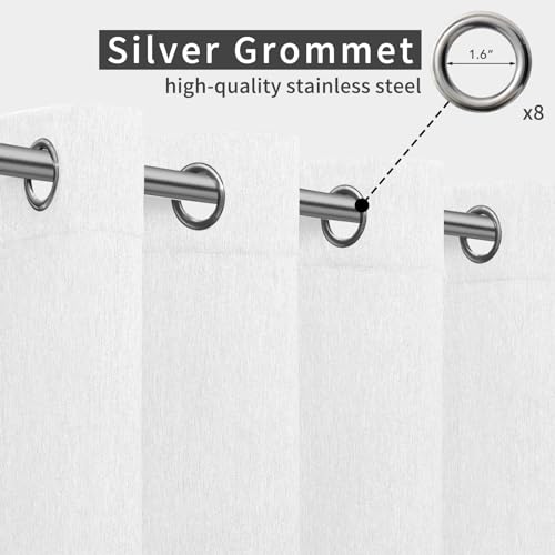 Rideaux dextérieur aspect lin imperméables Easy-Going blanc 137x213 cm