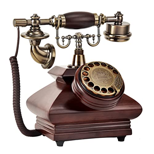 Téléphone fixe rétro filaire à l'ancienne HJMMWT pour décoration maison et bureau rétro en bois