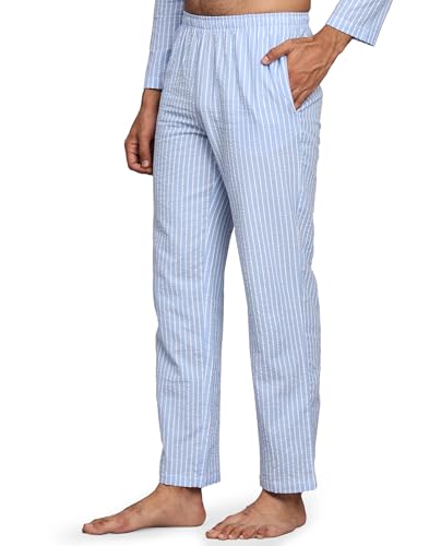 Image of B STORIES Men's 100% Cotton Full Sleeve PJ Set - Checkered Nightwear Set | Soft Loungewear | Comfortable Sleepwear | Stylish Casual Home Wear Shirt & Pant (S-XXL)